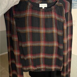 Bella Dahl Women's Checkered Blouse - Black and Red